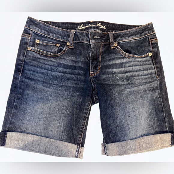 American Eagle Outfitters Dark Wash Jean Shorts - Picture 1 of 4